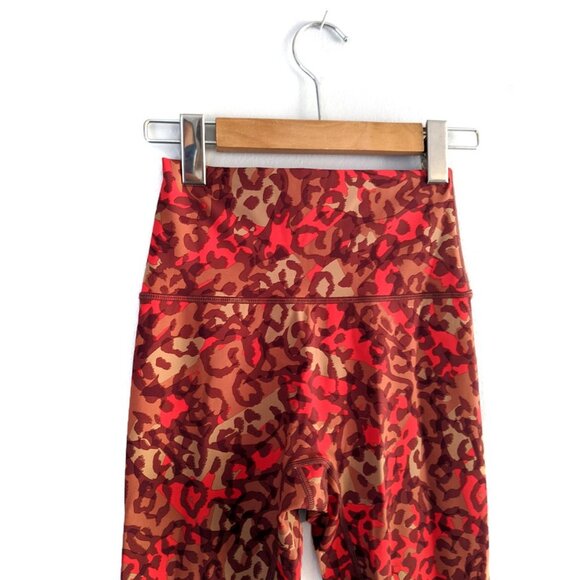 Aerie Offline High Waisted Leopard Crop Leggings Animal Print Red Brown Gym - Picture 11 of 11